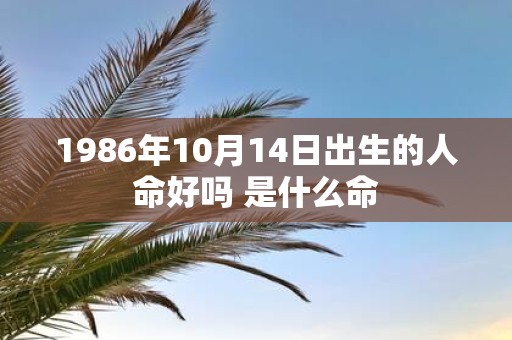 1986年10月14日出生的人命好吗 是什么命