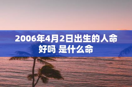2006年4月2日出生的人命好吗 是什么命