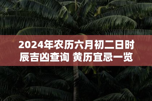 2025年农历六月初二日时辰吉凶查询 黄历宜忌一览表