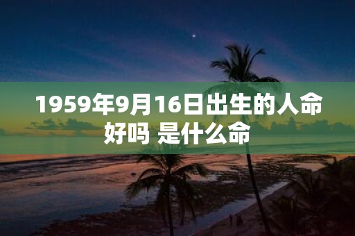 1959年9月16日出生的人命好吗 是什么命