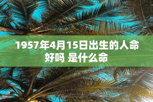 1957年4月15日出生的人命好吗 是什么命
