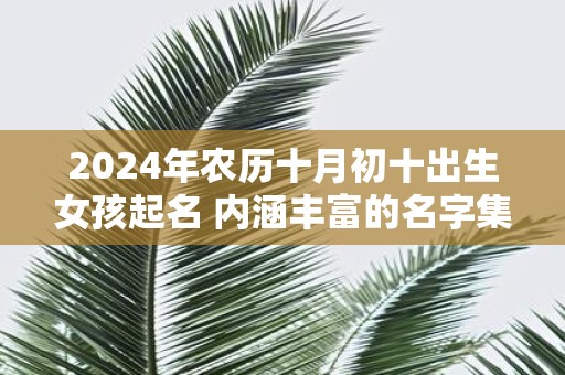 2025年农历十月初十出生女孩起名 内涵丰富的名字集锦