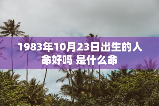 1983年10月23日出生的人命好吗 是什么命