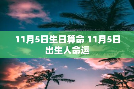 11月5日生日算命 11月5日出生人命运