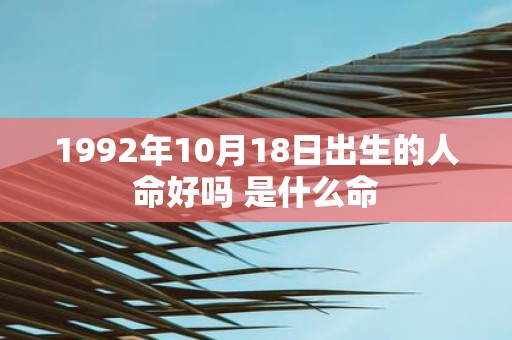 1992年10月18日出生的人命好吗 是什么命