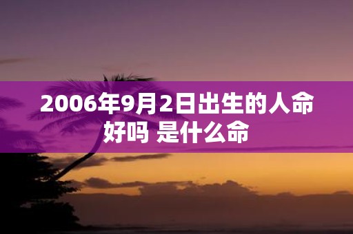 2006年9月2日出生的人命好吗 是什么命