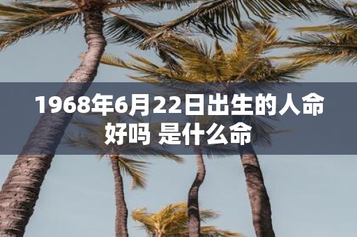 1968年6月22日出生的人命好吗 是什么命