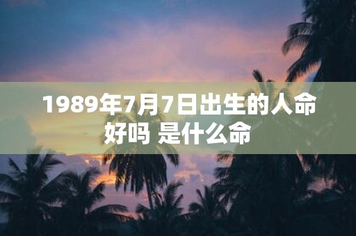 1989年7月7日出生的人命好吗 是什么命