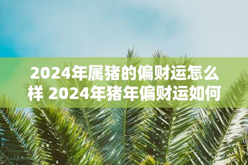 2025年属猪的偏财运怎么样 2025年猪年偏财运如何