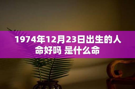 1974年12月23日出生的人命好吗 是什么命