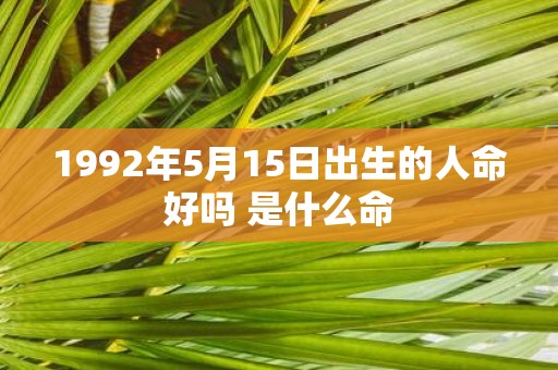 1992年5月15日出生的人命好吗 是什么命