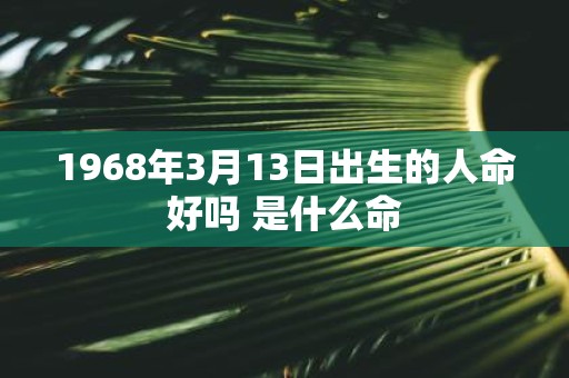 1968年3月13日出生的人命好吗 是什么命