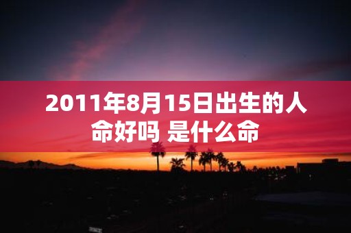 2011年8月15日出生的人命好吗 是什么命