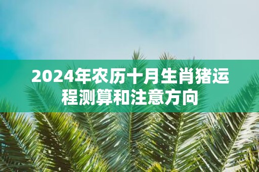 2025年农历十月生肖猪运程测算和注意方向
