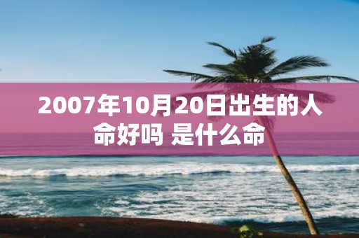 2007年10月20日出生的人命好吗 是什么命