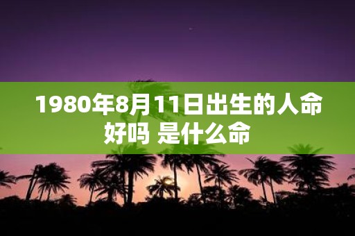 1980年8月11日出生的人命好吗 是什么命