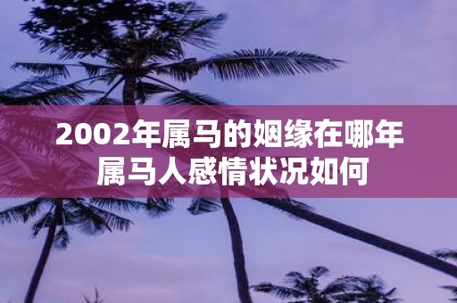 2002年属马的姻缘在哪年 属马人感情状况如何
