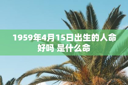 1959年4月15日出生的人命好吗 是什么命