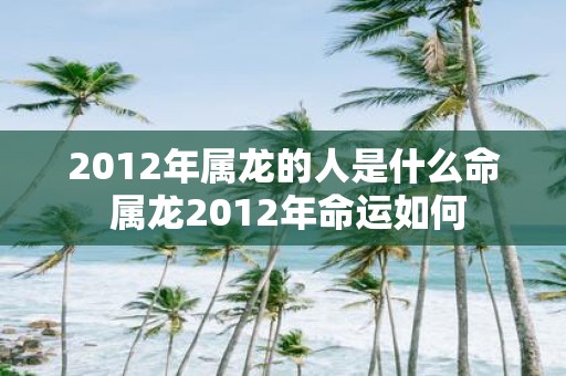 2012年属龙的人是什么命 属龙2012年命运如何