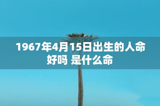 1967年4月15日出生的人命好吗 是什么命