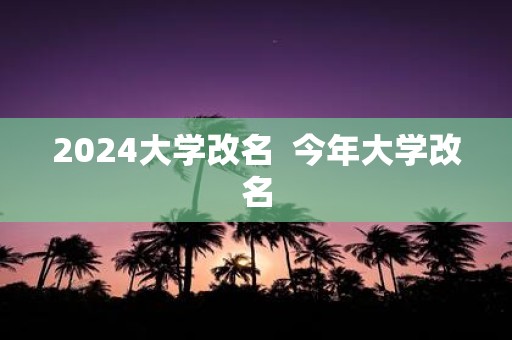 2025大学改名 今年大学改名