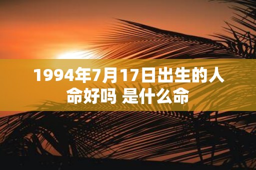 1994年7月17日出生的人命好吗 是什么命