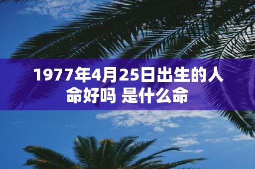 1977年4月25日出生的人命好吗 是什么命