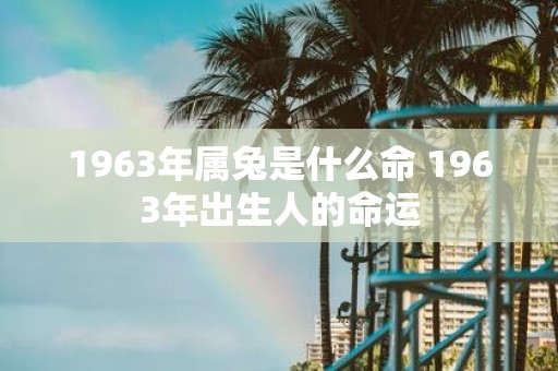 1963年属兔是什么命 1963年出生人的命运