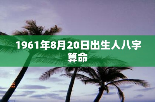 1961年8月20日出生人八字算命
