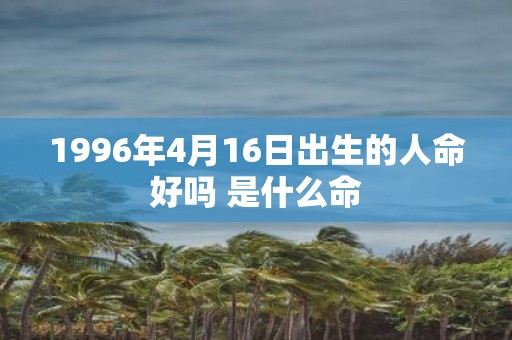 1996年4月16日出生的人命好吗 是什么命