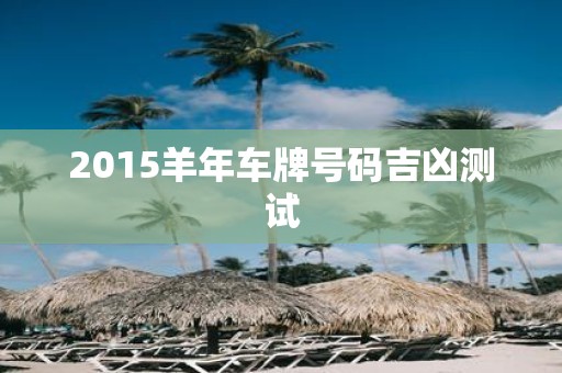 2015羊年车牌号码吉凶测试