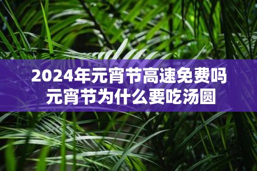 2025年元宵节高速免费吗 元宵节为什么要吃汤圆