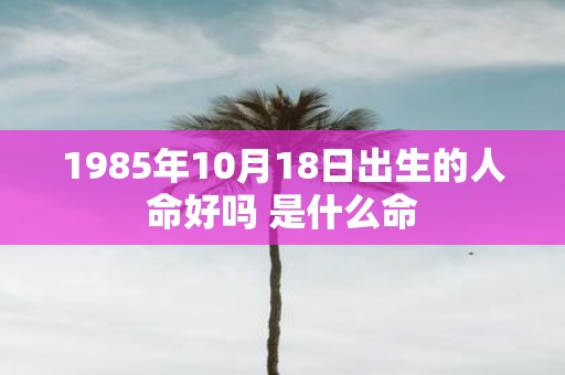 1985年10月18日出生的人命好吗 是什么命