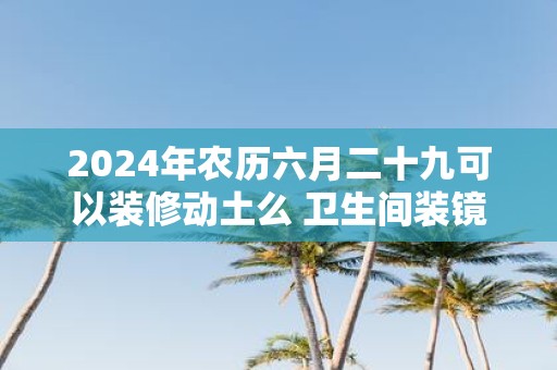 2025年农历六月二十九可以装修动土么 卫生间装镜子风水