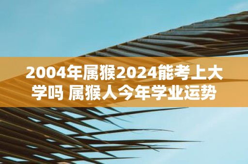 2004年属猴2025能考上大学吗 属猴人今年学业运势如何