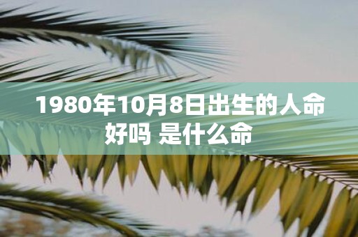 1980年10月8日出生的人命好吗 是什么命