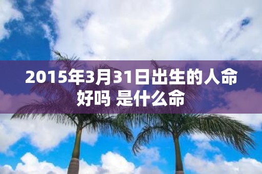 2015年3月31日出生的人命好吗 是什么命