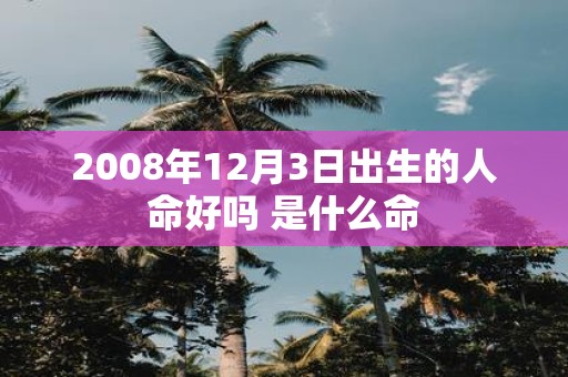 2008年12月3日出生的人命好吗 是什么命