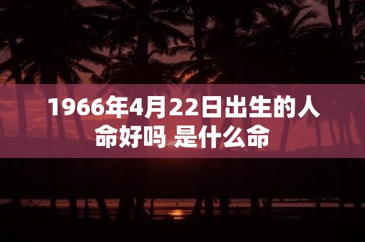 1966年4月22日出生的人命好吗 是什么命