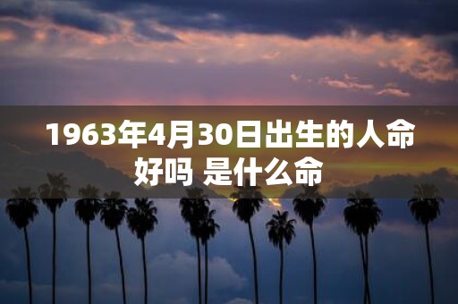 1963年4月30日出生的人命好吗 是什么命