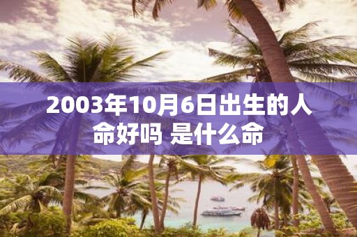 2003年10月6日出生的人命好吗 是什么命