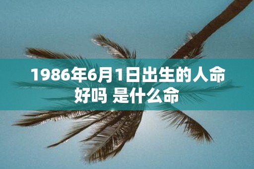 1986年6月1日出生的人命好吗 是什么命