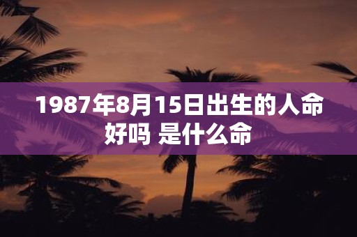 1987年8月15日出生的人命好吗 是什么命