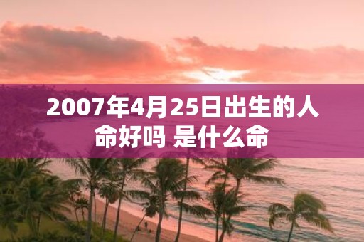 2007年4月25日出生的人命好吗 是什么命