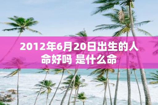 2012年6月20日出生的人命好吗 是什么命