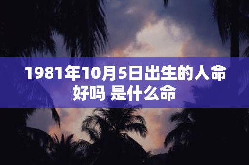 1981年10月5日出生的人命好吗 是什么命