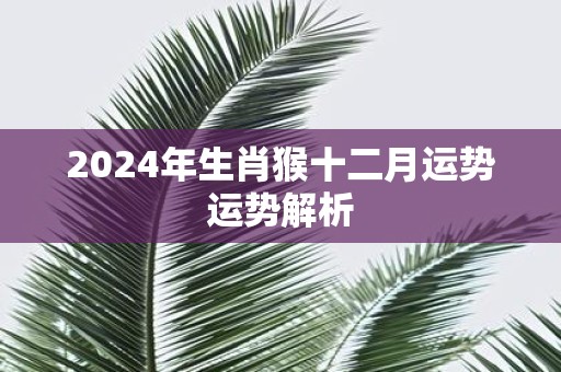 2025年生肖猴十二月运势运势解析