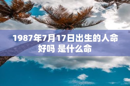 1987年7月17日出生的人命好吗 是什么命