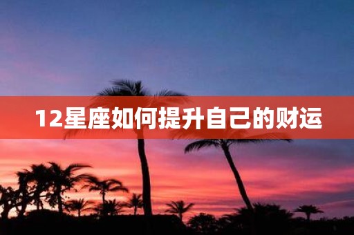 12星座如何提升自己的财运