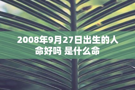 2008年9月27日出生的人命好吗 是什么命